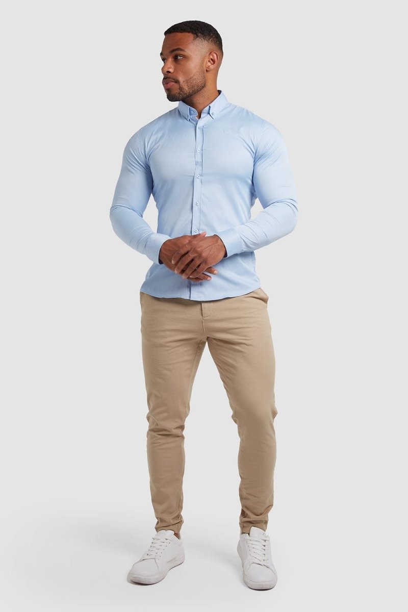 Muscle Fit Signature Shirt 2.0 in Blue - TAILORED ATHLETE - ROW