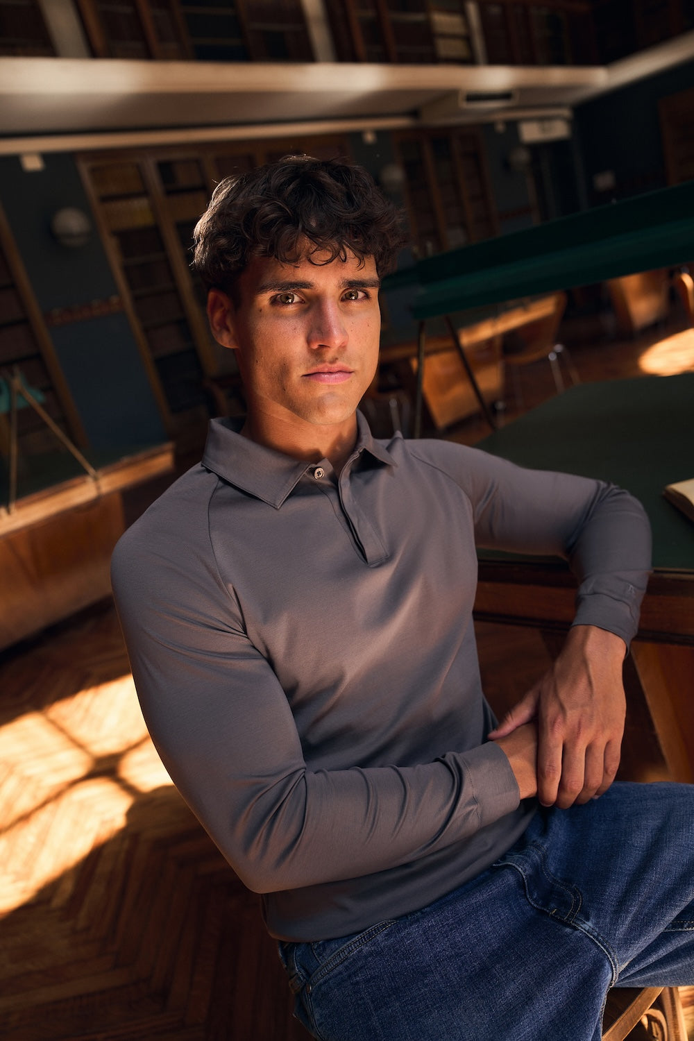 Mercerised Cotton Polo Shirt in Mole