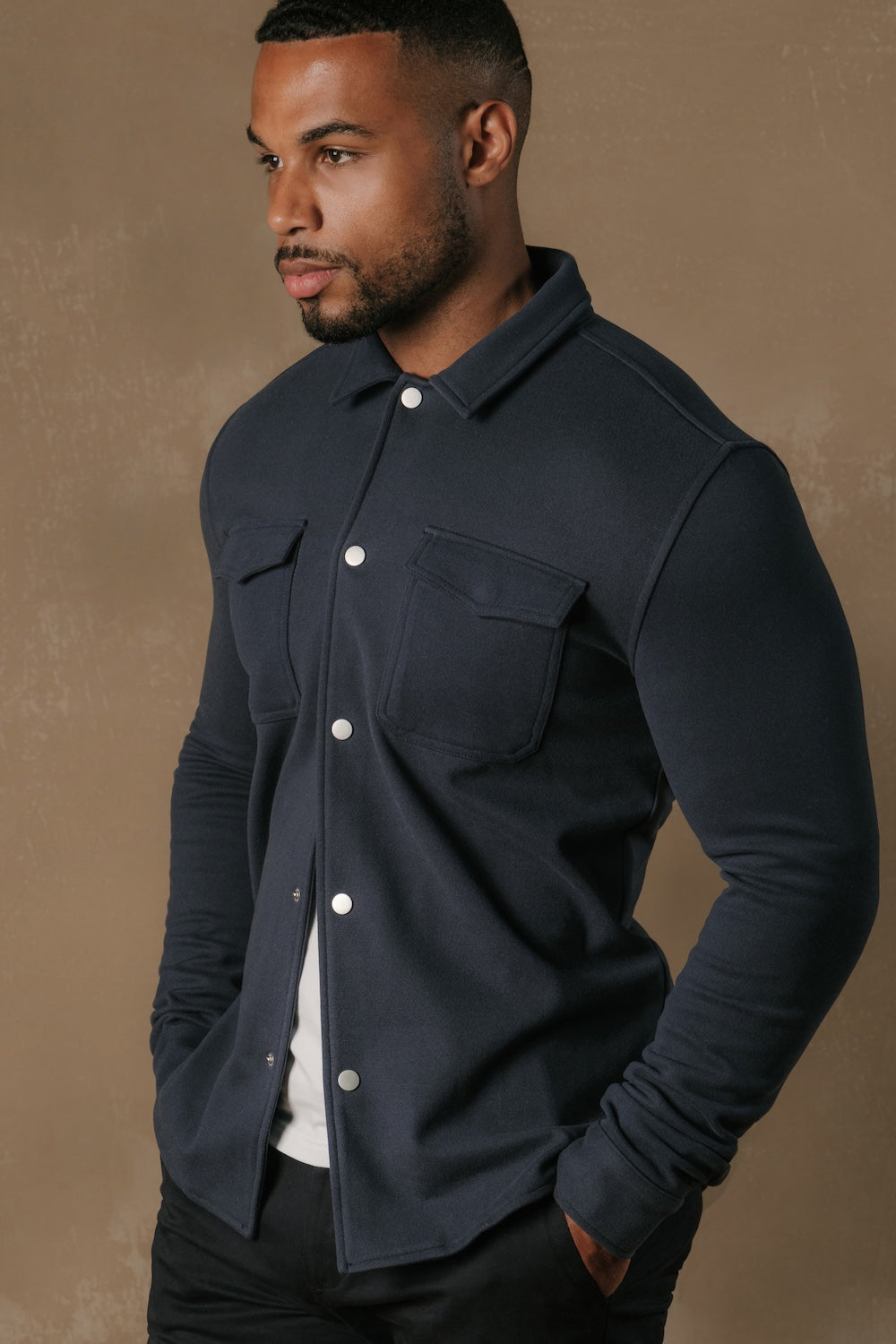 Soft Brushed Overshirt in Airforce