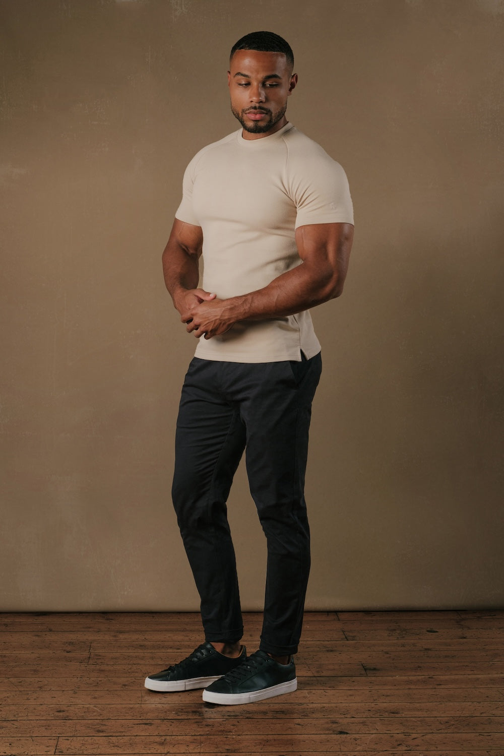 Textured Jersey T-Shirt in Stone