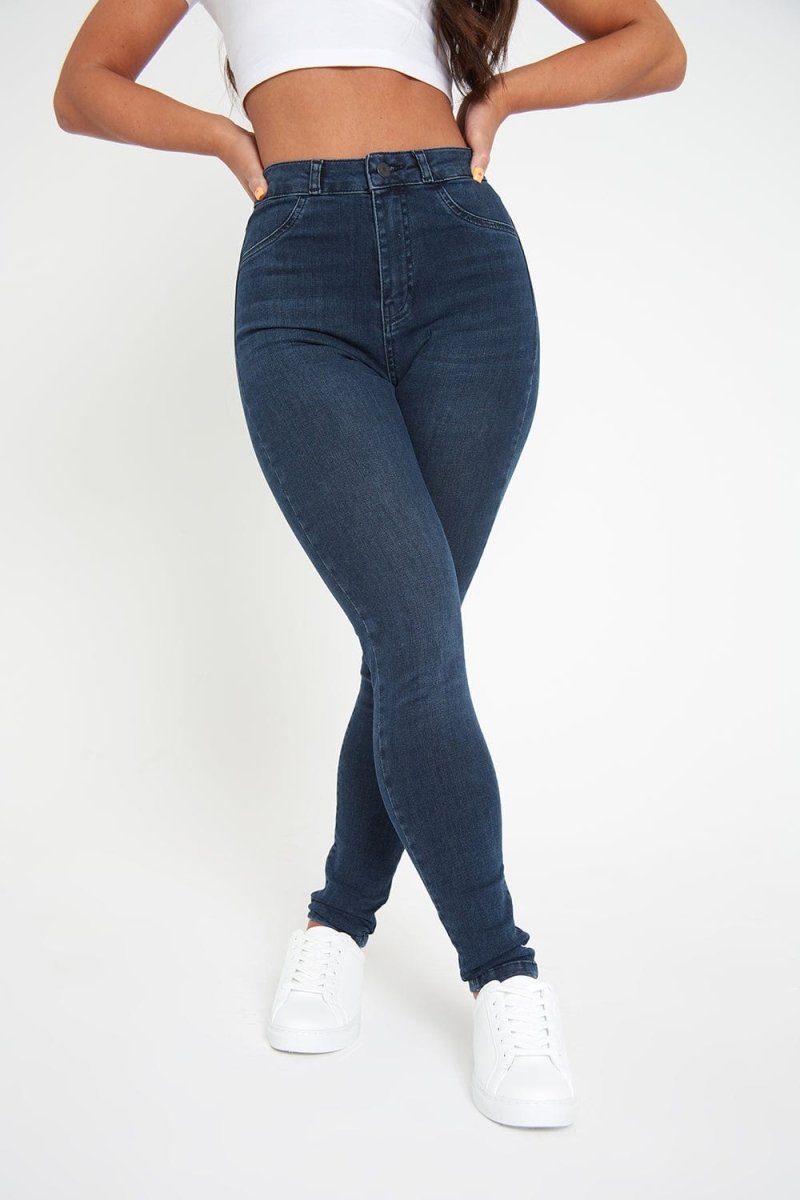 High Waisted Jeans in Dark Blue - TAILORED ATHLETE - ROW
