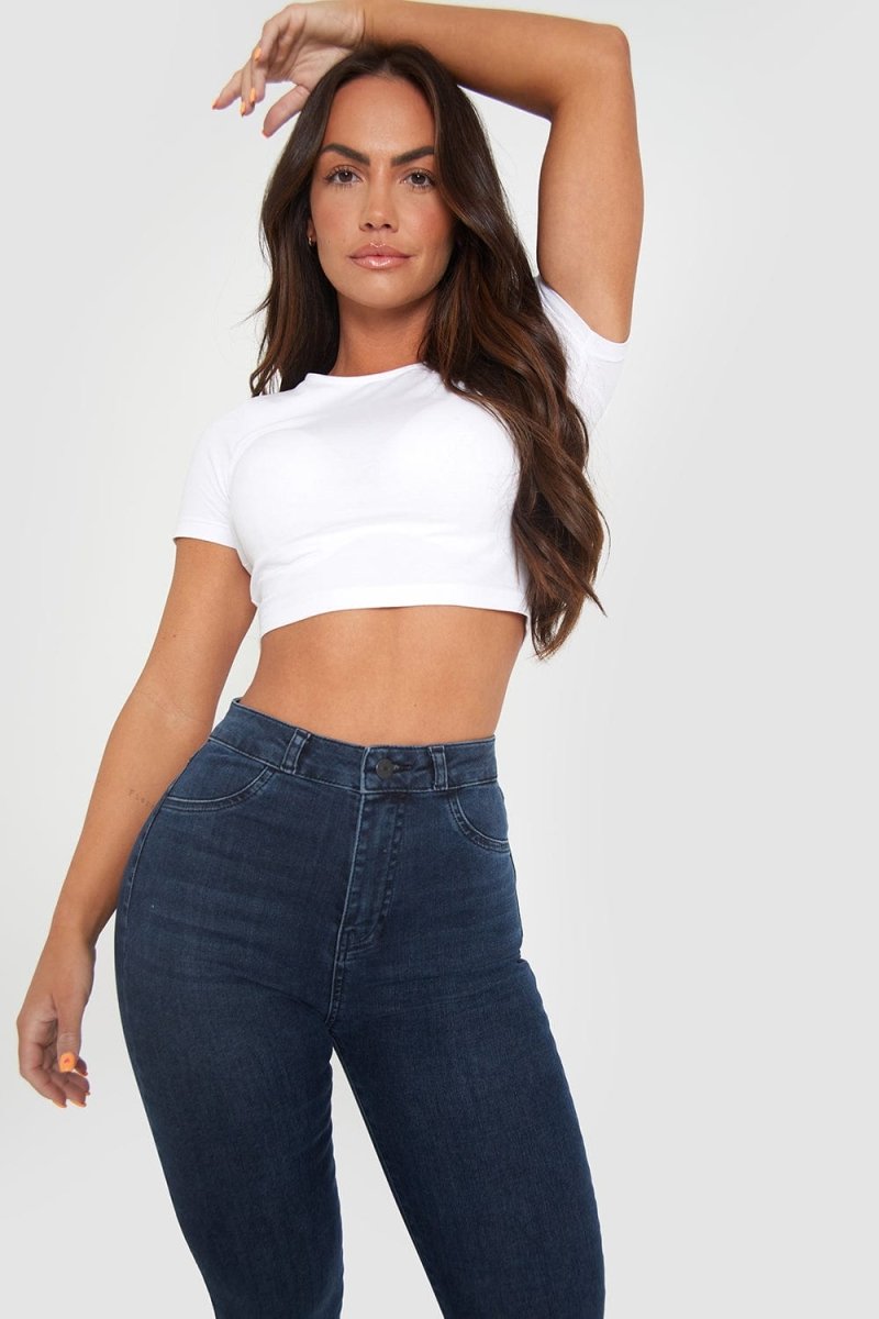 High Waisted Jeans in Dark Blue - TAILORED ATHLETE - ROW
