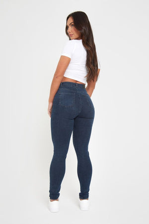 High Waisted Jeans in Dark Blue - TAILORED ATHLETE - ROW
