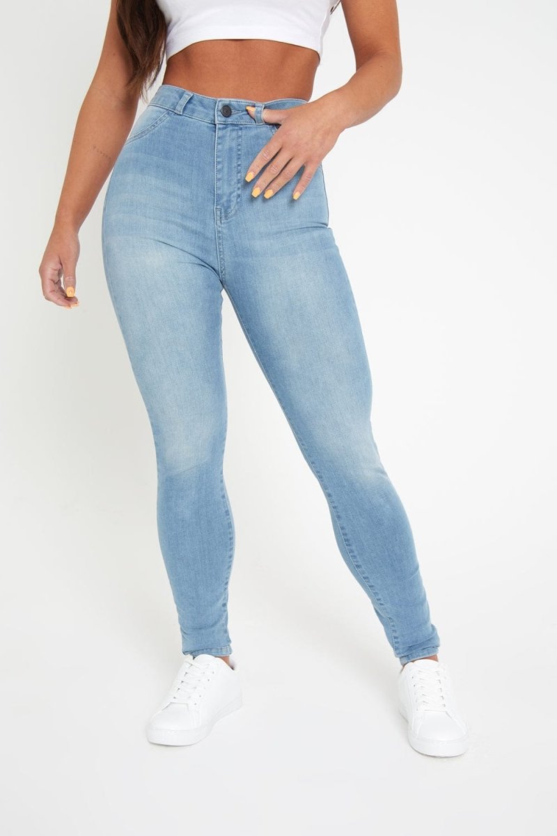 High Waisted Jeans in Light Blue - TAILORED ATHLETE - ROW