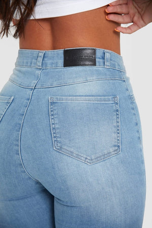 High Waisted Jeans in Light Blue - TAILORED ATHLETE - ROW