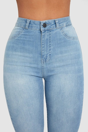 High Waisted Jeans in Light Blue - TAILORED ATHLETE - ROW