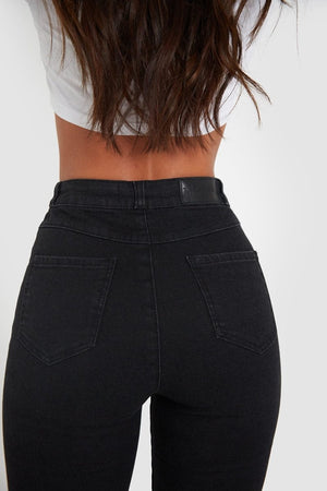 High Waisted Jeans in Black - TAILORED ATHLETE - ROW