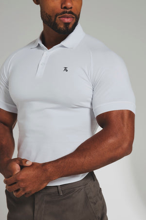 Muscle Fit Polo Shirt in White