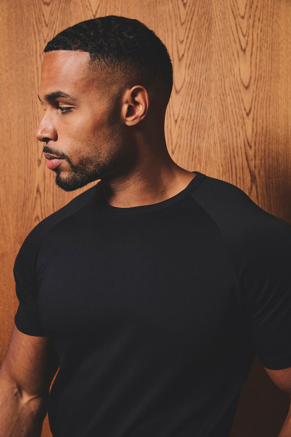 Mercerised Cotton T-Shirt in Black