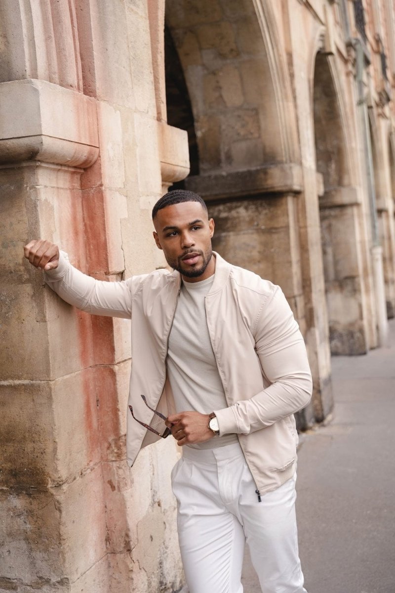 Light Weight Bomber Jacket in Stone - TAILORED ATHLETE - ROW