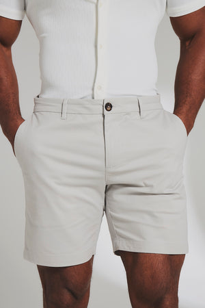 Muscle Fit Chino Shorts in Dove Grey