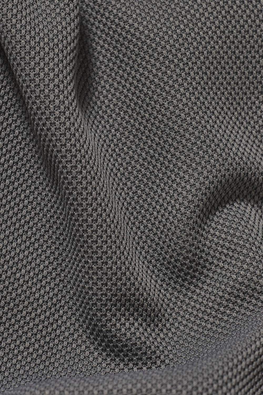 Tipped Textured Open Collar Polo Shirt in Grey and White