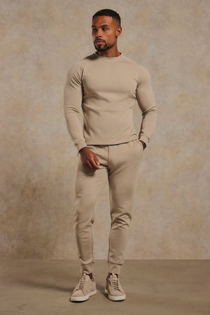 Interlock Crew Neck Sweat in Stone