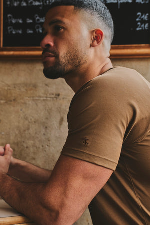 Mercerised Cotton T-Shirt in Chestnut