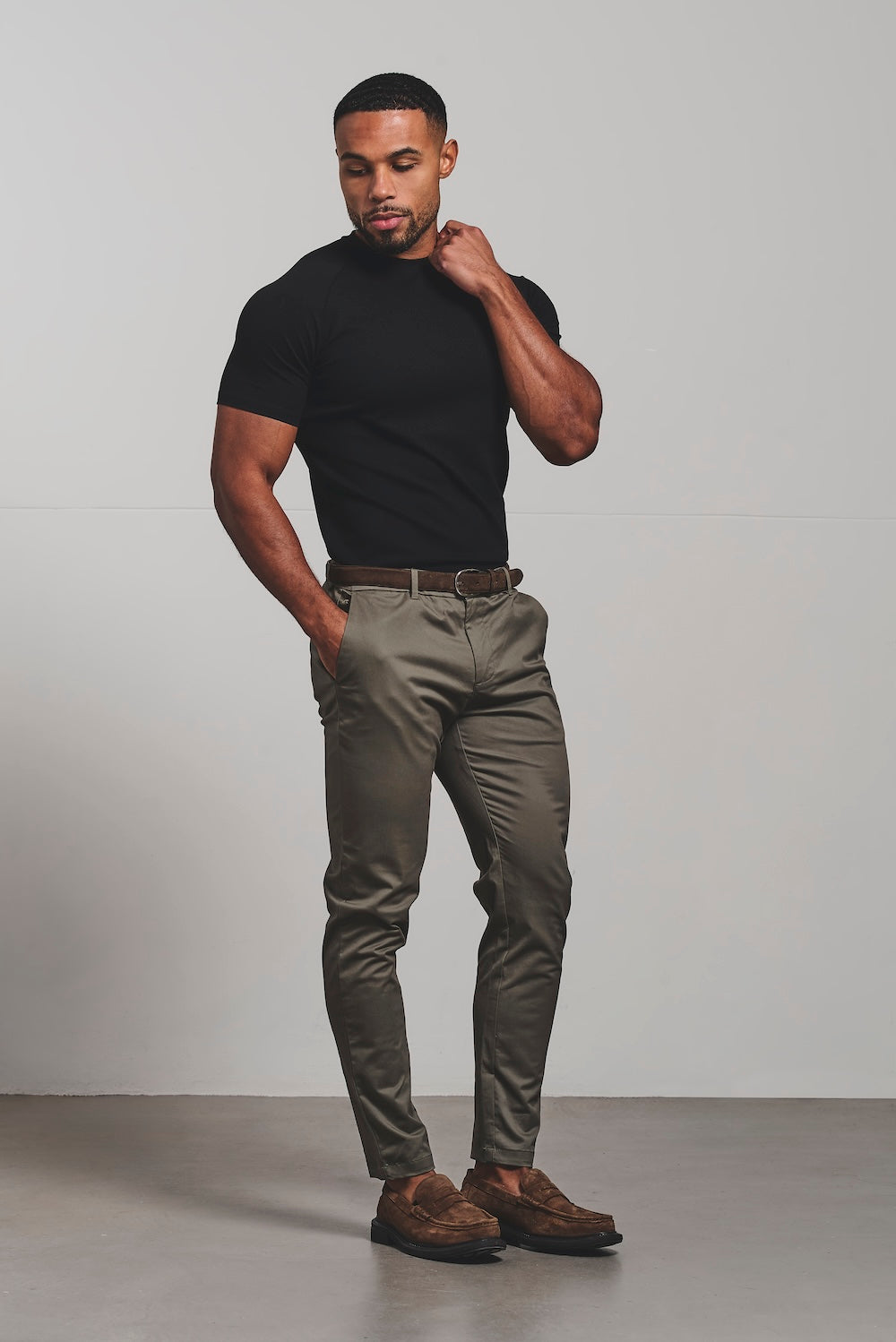 Textured Jersey T-Shirt in Black