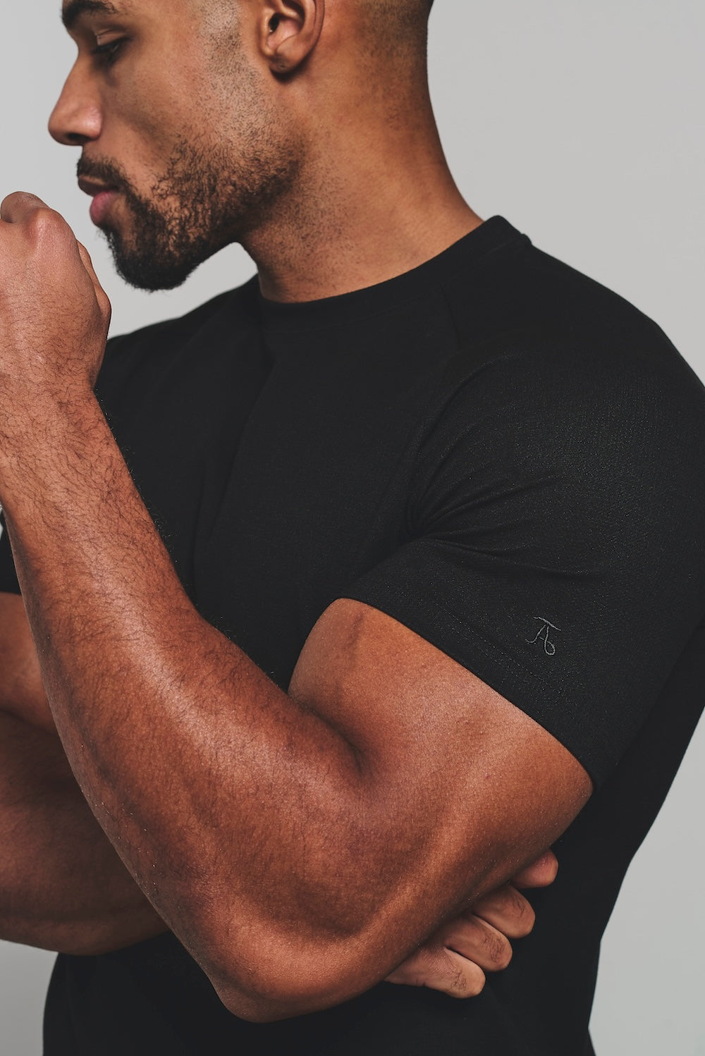 Textured Jersey T-Shirt in Black