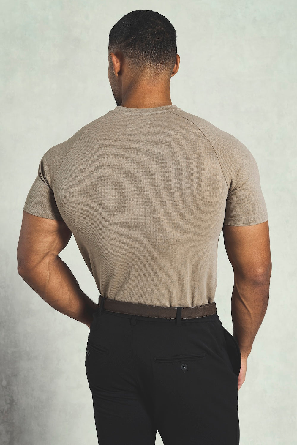 Textured Jersey T-Shirt in Dark Stone