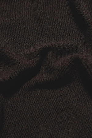 Textured Knitted Crew Neck T-shirt in Chocolate