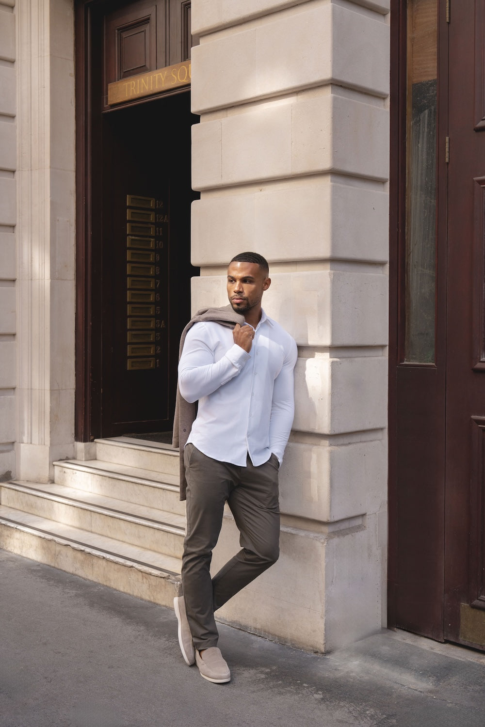 Textured Jersey Shirt in White