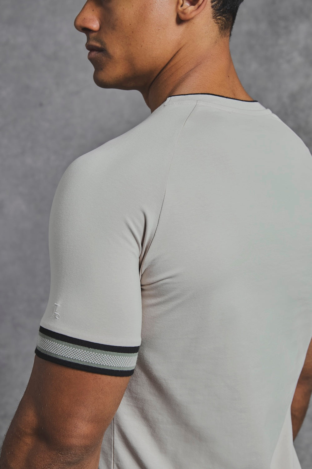 Tipped Fashion Fit T-Shirt in Stone and Mushroom