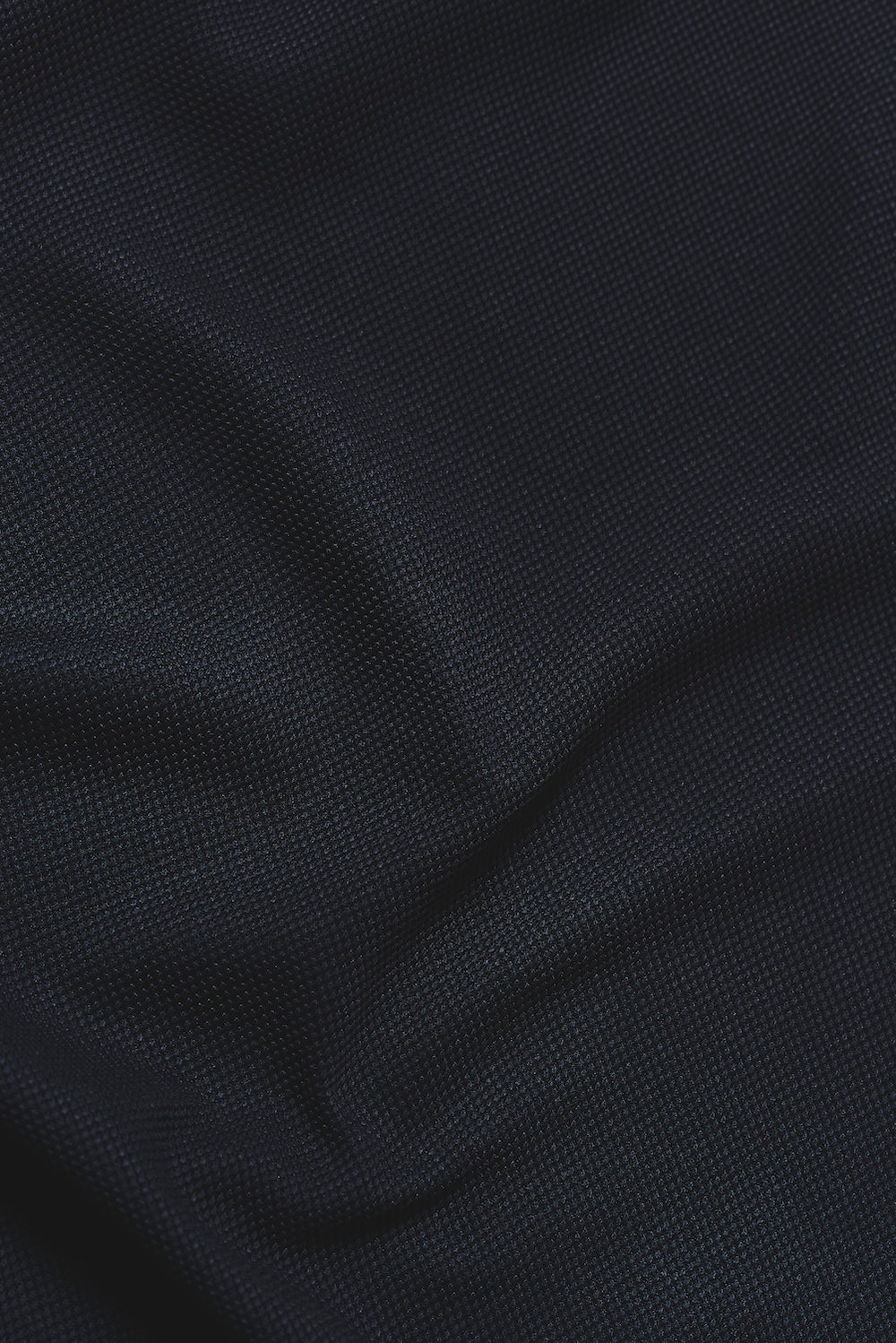 Tipped Textured Open Collar Polo Shirt in Navy and White