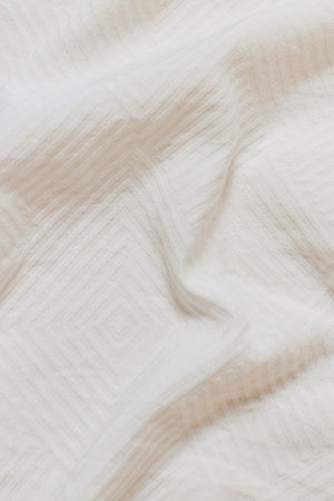 Woven Textured Cuban Collar Shirt in White