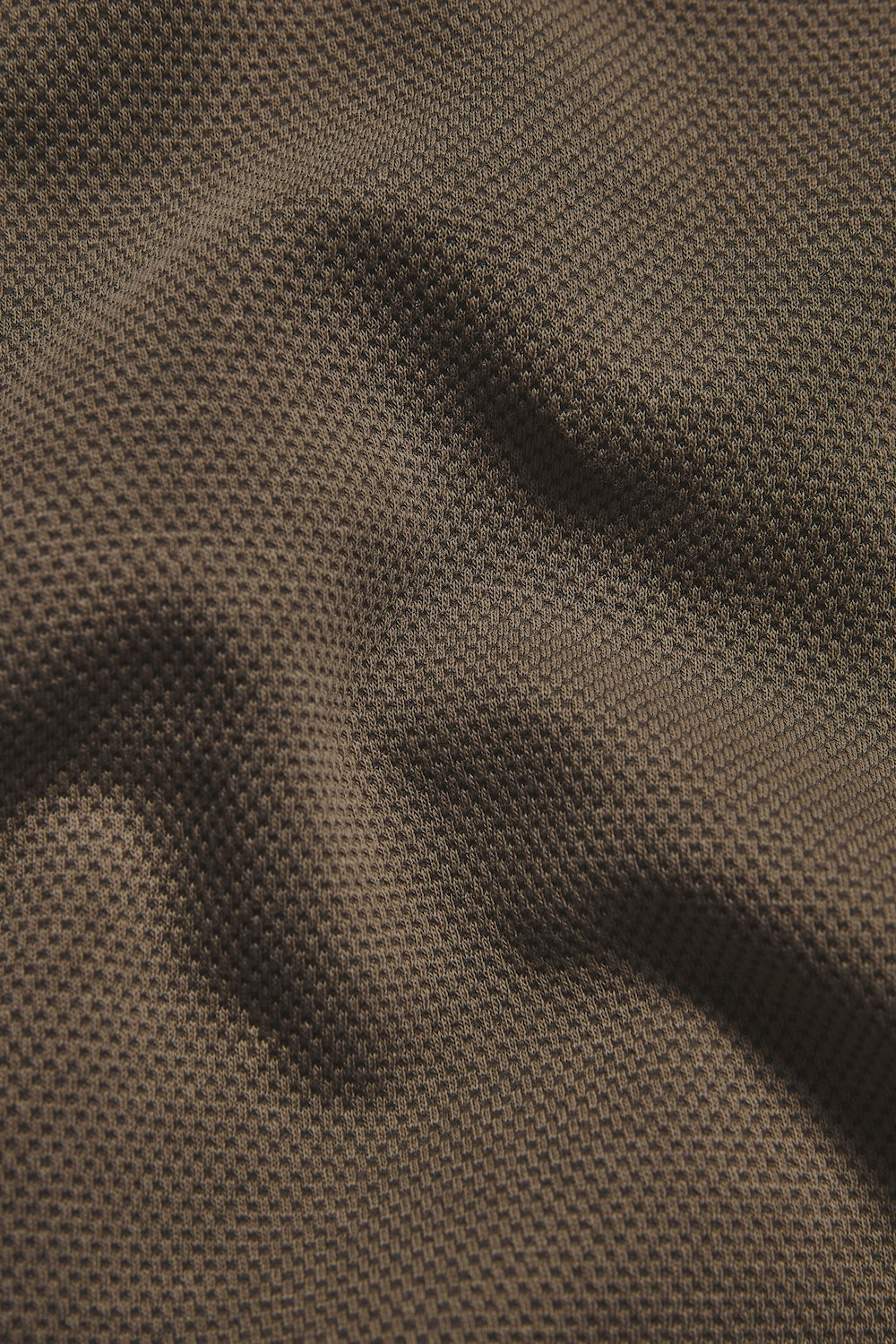 Zip Neck Polo Shirt in Smoky Khaki