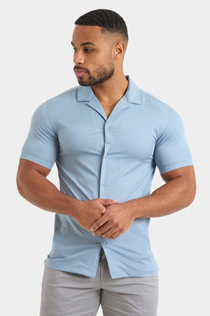 Bamboo Revere Collar Shirt in Duck Egg - TAILORED ATHLETE - ROW