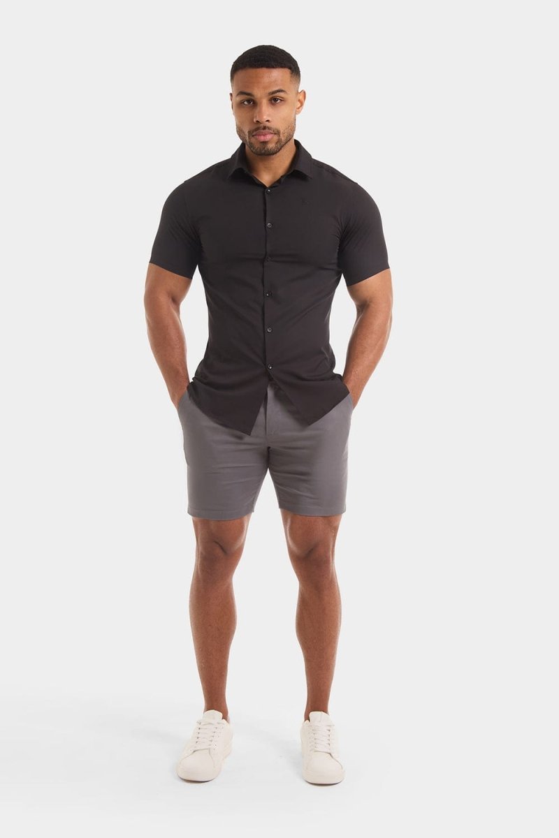 Muscle Fit Chino Shorts in Dark Grey - TAILORED ATHLETE - ROW