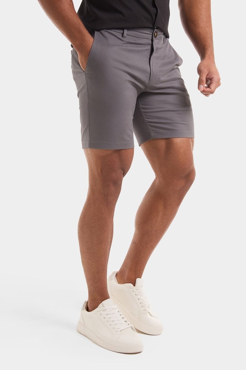 Muscle Fit Chino Shorts in Dark Grey - TAILORED ATHLETE - ROW