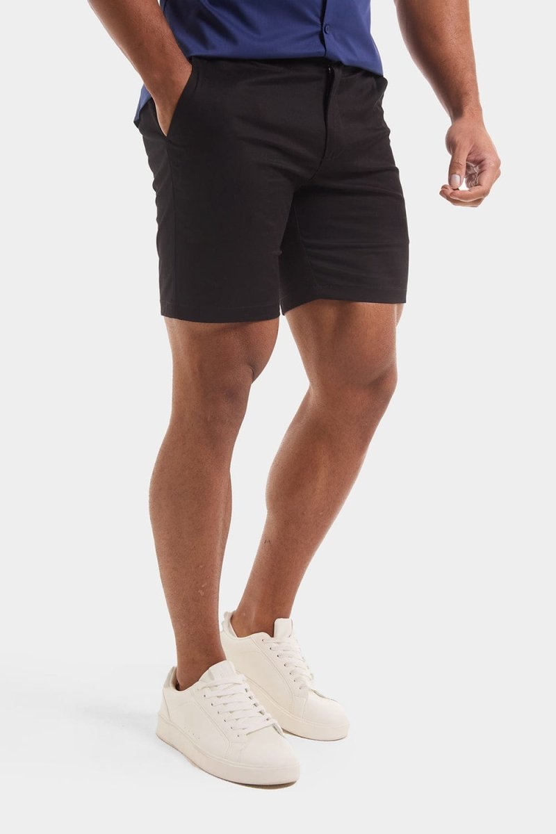 Muscle Fit Chino Shorts in Black - TAILORED ATHLETE - ROW
