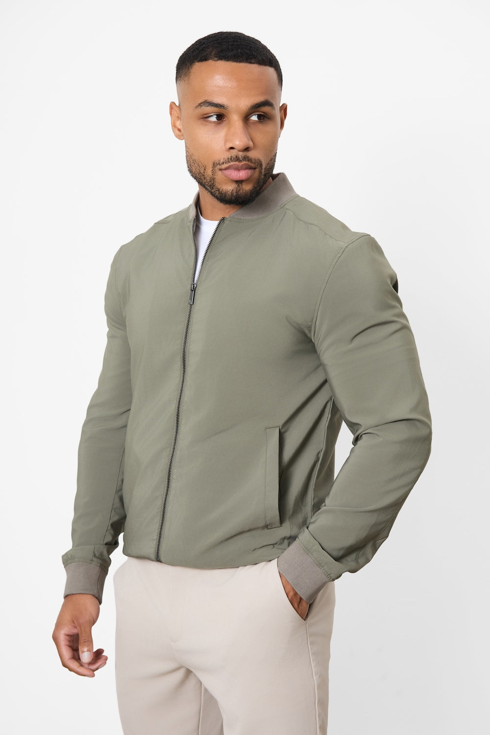 Light Weight Bomber Jacket in Khaki