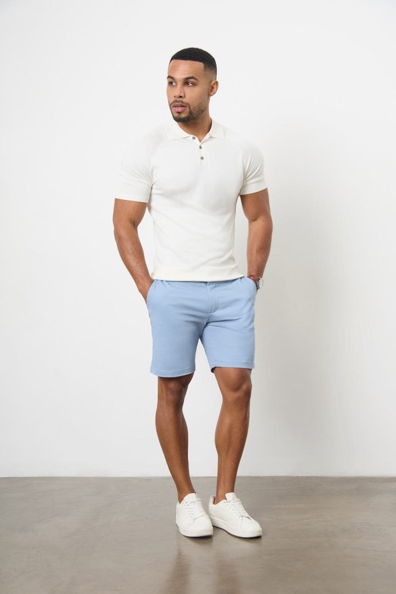 Muscle Fit Chino Shorts in Light Blue - TAILORED ATHLETE - ROW