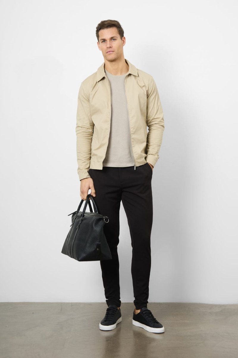 Cotton Blend Harrington in Stone - TAILORED ATHLETE - ROW