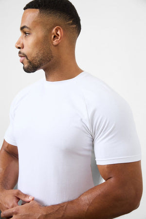 3 Pack Muscle Fit Crew Neck T-Shirt in Sage/ White/ Sand - TAILORED ATHLETE - ROW