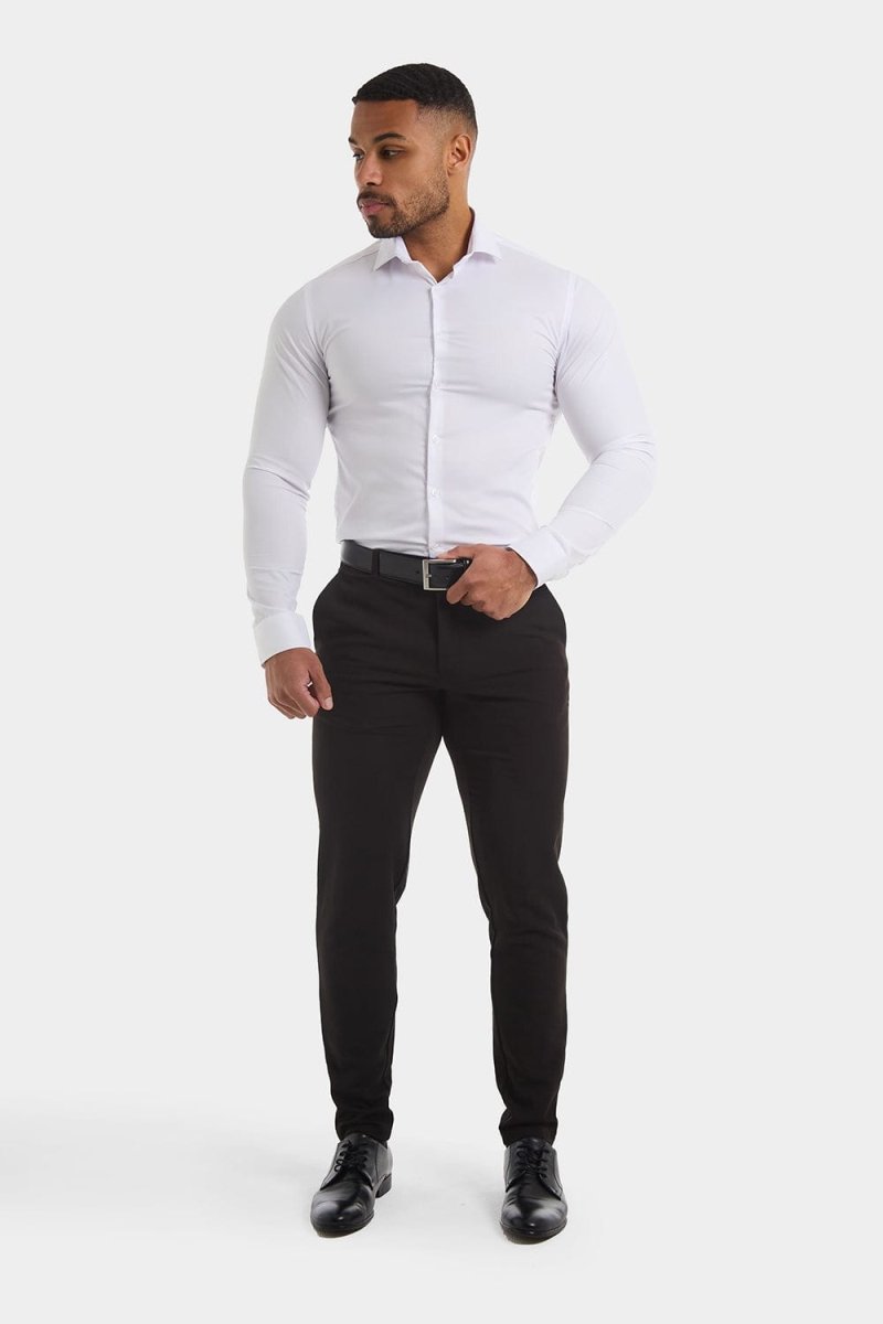 Muscle Fit Cutaway Collar Shirt in White - TAILORED ATHLETE - ROW