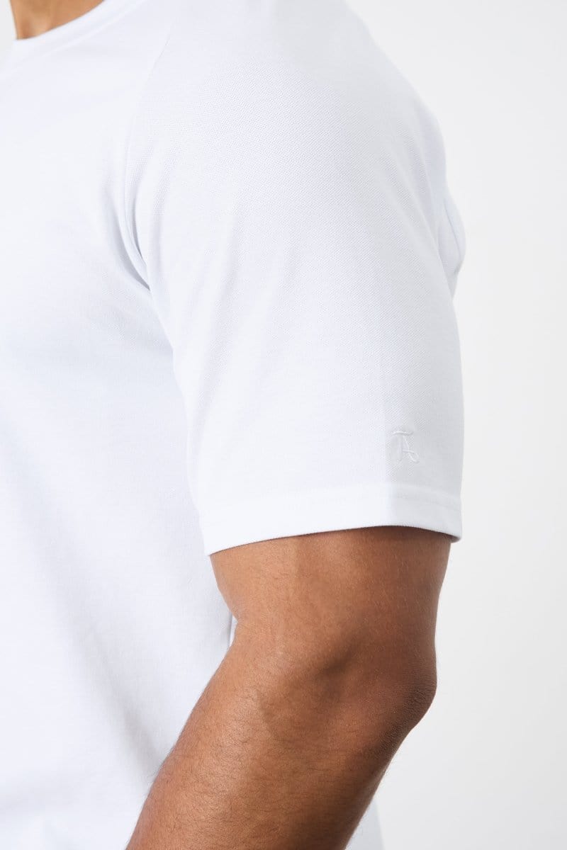 Textured Jersey T-Shirt in White - TAILORED ATHLETE - ROW