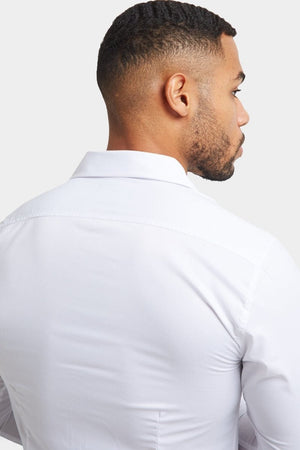 Muscle Fit Dress Shirt in White - TAILORED ATHLETE - ROW