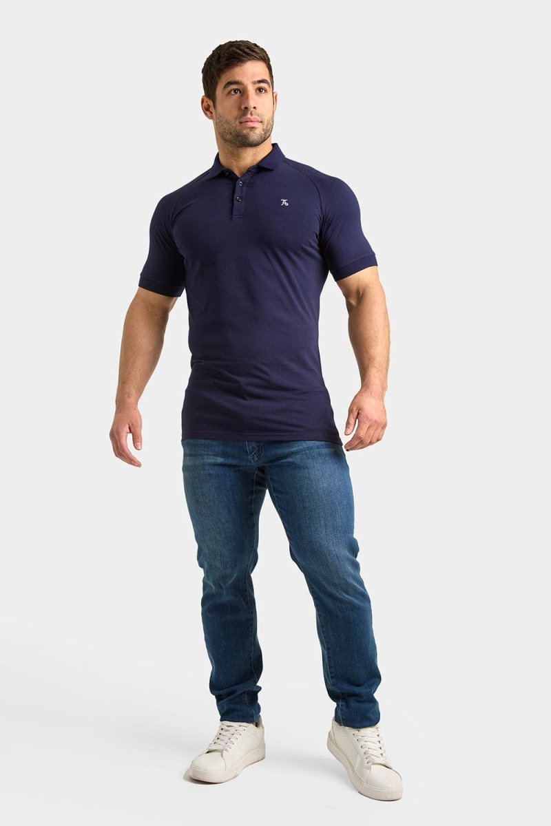Muscle Fit Polo Shirt in True Navy - TAILORED ATHLETE - ROW