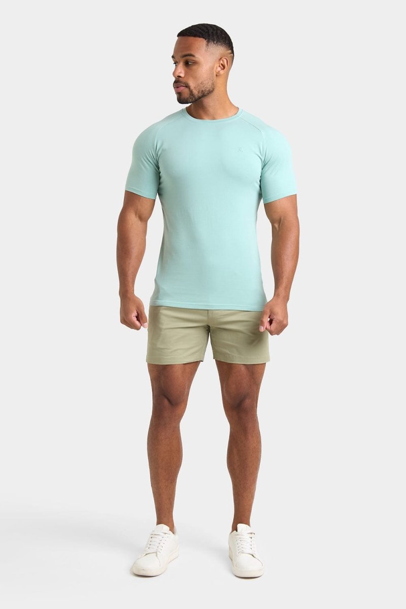 Premium Muscle Fit T-Shirt in Soft Aqua - TAILORED ATHLETE - ROW