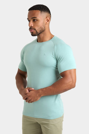 Premium Muscle Fit T-Shirt in Soft Aqua - TAILORED ATHLETE - ROW