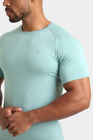 Premium Muscle Fit T-Shirt in Soft Aqua - TAILORED ATHLETE - ROW