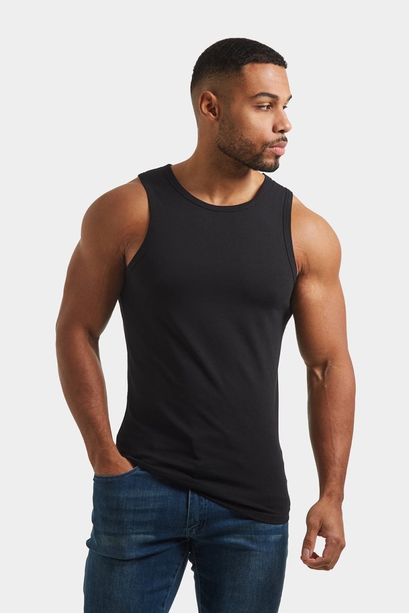 Muscle Fit Vest in Black - TAILORED ATHLETE - ROW