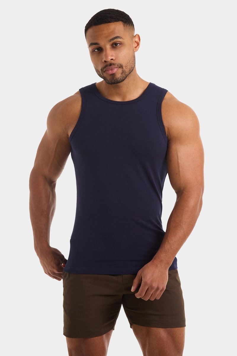 Muscle Fit Vest in True Navy - TAILORED ATHLETE - ROW