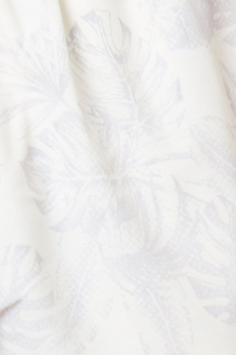 Printed Swim Short in Stone Faded Palm - TAILORED ATHLETE - ROW