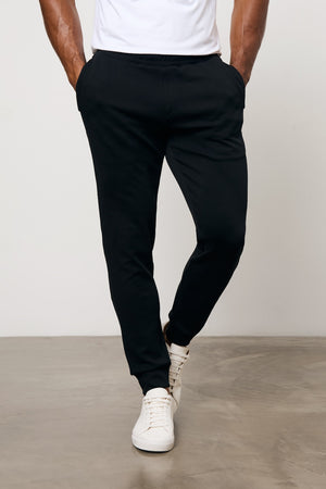 Interlock Sweat Jogger in Black