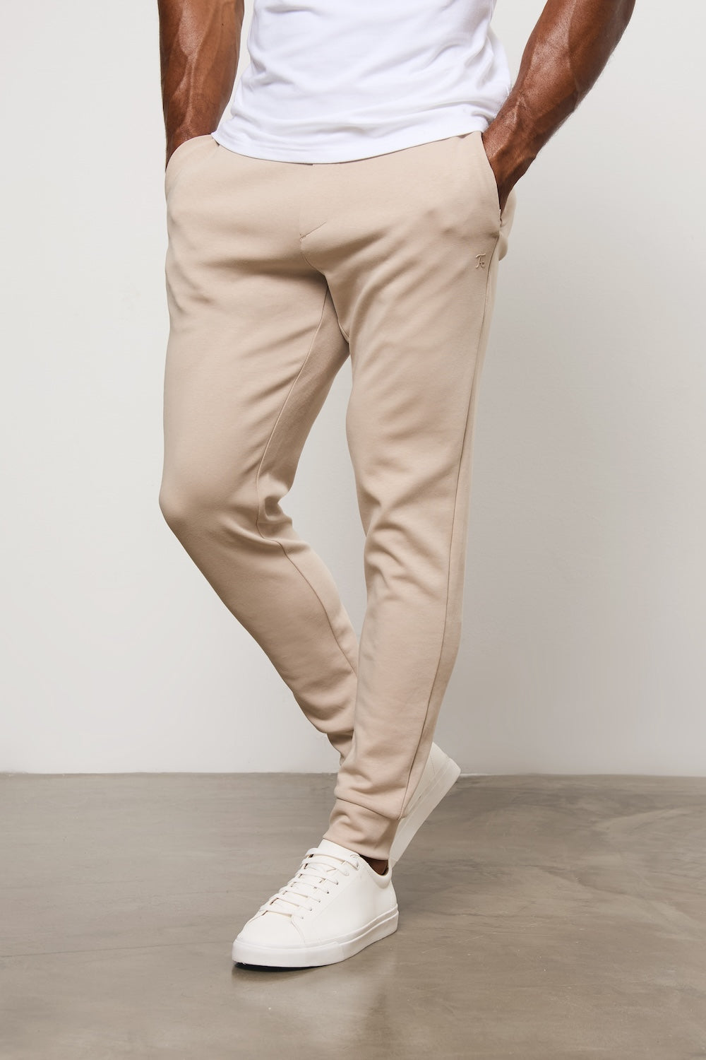 Interlock Sweat Jogger in Stone