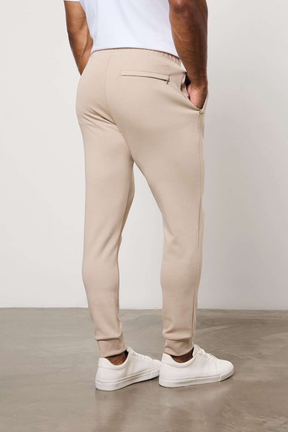 Interlock Sweat Jogger in Stone