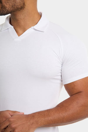 Jersey Buttonless Polo Shirt in White - TAILORED ATHLETE - ROW
