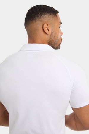 Jersey Buttonless Polo Shirt in White - TAILORED ATHLETE - ROW